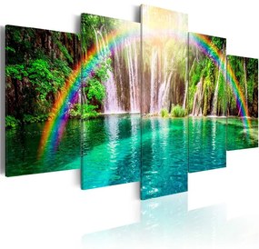 Quadro TEmpo di arcobaleno  Colore Verde, Dimensioni e Misure 100x50