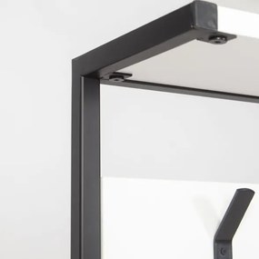 Scaffale Ingresso Industrial 78x30x182 Con Appendiabiti E Scarpiera Nomad Bianco