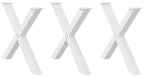 Gambe Tavolo Pranzo A X 3 Pz Bianco 90x(72-73) Cm Acciaio /