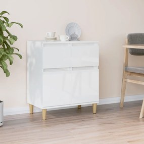 Credenza bianco lucido 60x35x70 cm in legno multistrato