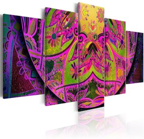 Quadro  Mandala: Pink Power  Colore Verde, Dimensioni e Misure 100x50