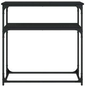 Tavolino consolle nero 75x35,5x75 cm in legno multistrato