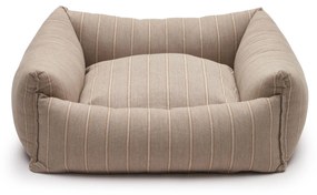 Kave Home - Cuccia piccola Toby a righe e pelo marrone 60 x 60 cm