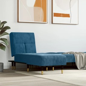 Chaise Longue İn Velluto Blu /