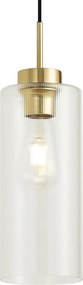 Lampada a sospensione Art Déco oro con vetro trasparente per sistema a binario monofase - Iconic Laura