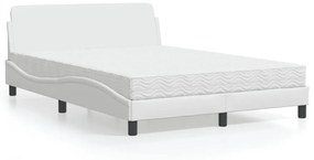 Letto Con Materasso Bianco 140x190 Cm İn Similpelle /
