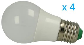 4 PZ Lampade Led E27 Bulbo 3W=30W Bianco Freddo Diametro 50mm Altezza 94mm