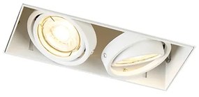 Faretto incasso bianco GU10 orientabile e inclinabile senza cornice 2 luci - Oneon