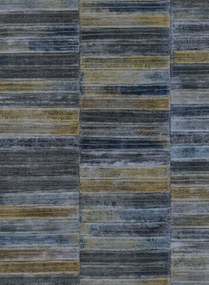 Leder Tapete Legend von Elitis - Blau/ Gold