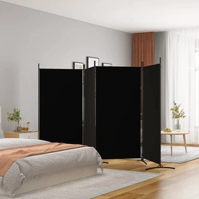 Divisorio A 4 Pannelli Nero 346x180 Cm İn Tessuto /