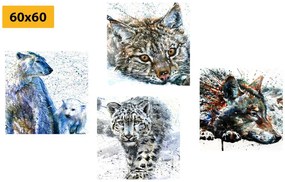 Set di quadri – Animali in interessante versione acquerello