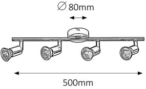 Rabalux 6047 - Faretto NORTON 4xGU10/50W/230V