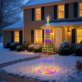 Decorazione natalizia LED RGBW dimmerabile per esterni LED/4W/230V 180 cm IP44 + telecomando