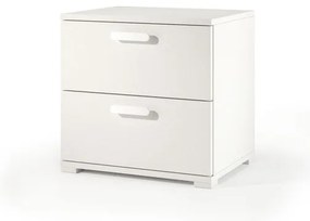 Comodino con 2 cassetti in truciolare bianco L 50 x H 49 x P 39 cm