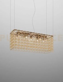 Giogali sospensione r1b cristallo ambra e bronzo opaco 10 luci atta...