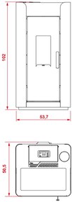 Royal Alida Air 120 Stufa A Pellet Ad Aria Canalizzabile 12kw Serbatoio 20 Kg 53x50x105 Cm In Acciaio Bianco