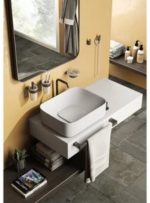 Gedy - Portasapone da parete PIRENEI vetro opalino/grigio metallizzato