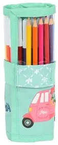 Astuccio per la Scuola con Accessori Glow Lab Pepa Pieghevoli Verde (27 Pezzi)