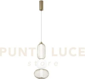 Lampadario a sospensione led inkas oro in vetro 24w 2460lm cct 3000...