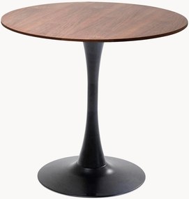 Tavolo rotondo con piano effetto legno Schickeria, Ø 80 cm