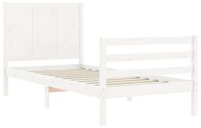 Giroletto con testiera bianco small single legno massello