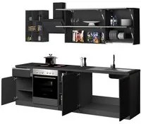 Composizione Cucina moderna 255X60-34X85-71cm - NAUTILUS Colore: Antracite-Report