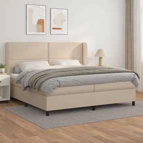 Giroletto A Molle Con Materasso Cappuccino 200x200cm Similpelle /