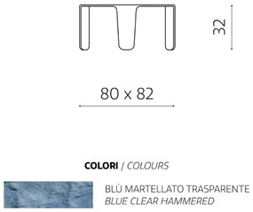 Tavolino tondo NORI in vetro Blu 80x82 cm