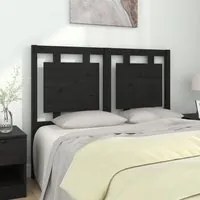 Testiera per Letto Nera 125,5x4x100cm in Legno Massello di Pino 817934