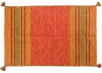 Tappeto moderno Kansas, stile kilim, 100% cotone, arancione, 90x60cm