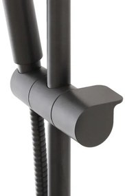 Saliscendi doccia 70 cm regolabile con doccetta tonda in ABS nero opaco Hidra