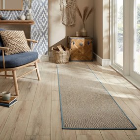 Pedata in iuta per scale in colore blu-naturale 60x600 cm Diamond - Flair Rugs