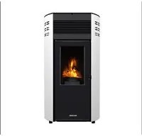 Erica stufa a pellet canalizzata 10,8kw in acciaio e ghisa bianco Lincar