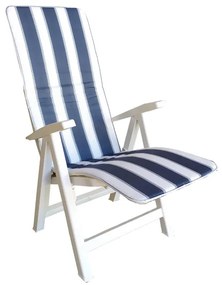 Cuscino imbottito pieghevole copri sdraio sedia 50x154 con bordino BLU