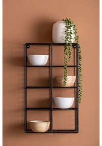 Mensola nera in acciaio con ripiani multipli 30 cm Reja – PT LIVING