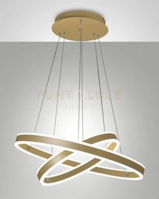 Palau lampadario a  sospensione oro opaco 2 rings a led 3000k - 108...