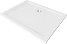 Mexen Flat piatto doccia rettangolare slim 80 x 70 cm, bianco, sifone cromato - 40107080