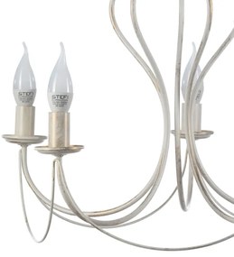 ONLI - Lampadario a sospensione con catena CANDELA 5xE14/6W/230V bianco