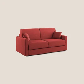 Chris Divano letto in microfibra smacchiabile T11 rosso 166 cm (mat. 120x197)