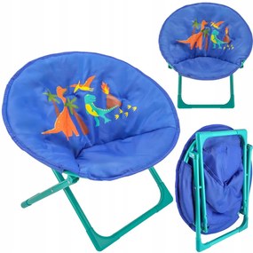 Sedia da campeggio per bambini blu con dinosauri