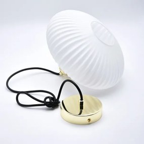 Lampadario a sospensione con filo HARMA 1xE27/15W/230V diametro 25 cm bianco/oro