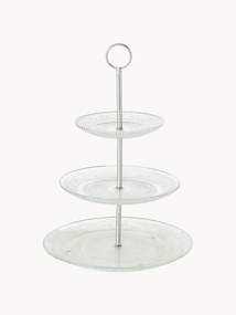 Alzatina a più livelli in vetro con struttura Relief