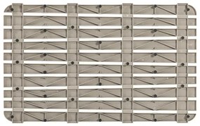 Pedana doccia antiscivolo 80x50 cm tortora con effetto legno in plastica