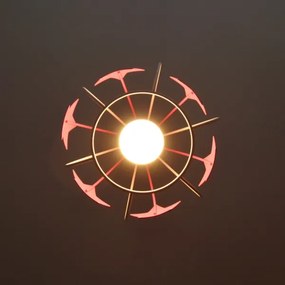 Lampadario a sospensione per bambini STARS 1xE27/15W/230V rosa/bianco