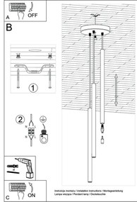 Sollux SL.0467 - Lampadario a sospensione con filo PASTELO 3xG9/8W/230V bianco