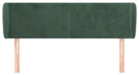 Testiera ad orecchio verde scuro 147x23x78/88 cm in velluto