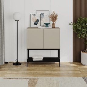 Mobile nero e crema 80x90x40 cm Amira - Marckeric