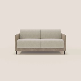 Narciso divano letto design con materasso H18 cm bicolore con struttura in microfibra smacchiabile e imbottiture in elegante tessuto impermeabile T06 tortora - panna