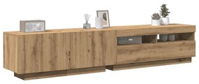 Mobile Porta Tv Con Led Artigianale 200x35x40 Cm Multistrato /