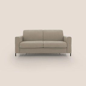Ortensia divano letto materasso H18 cm con piedi alti in elegante microfibra smacchiabile T11 tortora